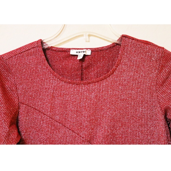 Red Shiny Stretch Dress - Picture 4 of 4